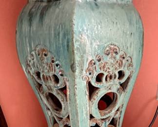 Vintage Stand with Carved Features,  Looks to be made of Metal either Bronze or Copper Alloy