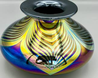 Stuart Adelmen Favorite Glass Vase, Signed 2008