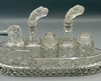 Crystal Cruet Set in shape of Boat