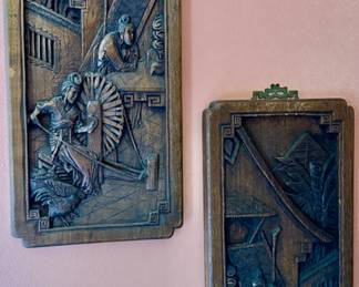 Vintage Chinese Carved Wood Panels