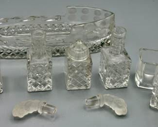 Crystal Cruet Set in shape of Boat
