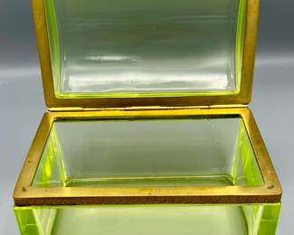 Vaseline Glass Casket 