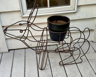 Wire Bunny Planter