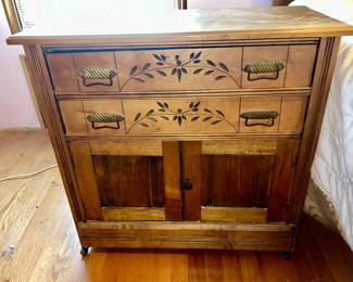 Antique spoon carved cabinet