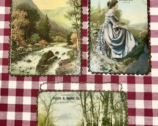 Antique advertising chain art framed glass pictures, Michigan, Ohio, Iowa, SOME SOLD