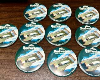 Vintage Miss Budweiser pinback buttons