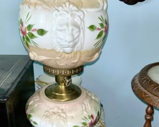 Antique Gone with the Wind style lamp, lion decor