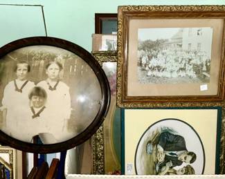 Antique framed photos and prints