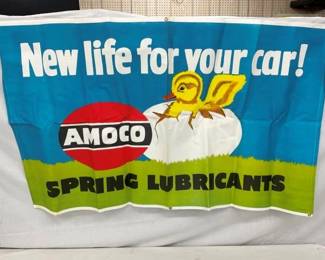 OLD STOCK AMOCO WINDOW BANNER