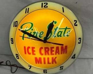 15" PINE STATE DOUBLE BUBBLE CLOCK