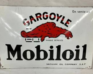 DSP MOBILOIL CONVEX SIGN W/ GARGOYLE
