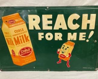 1953 SST EMB. COBLE MILK REACH ME SIGN