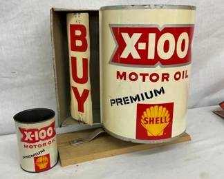 RARE SHELL X-100 STORE SPINNER DISPLAY