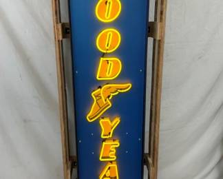 VERTICAL NEON GOODYEAR SIGN 