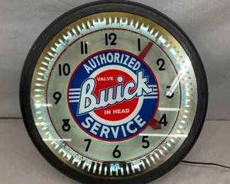 21" BUICK DEALER NEON PINWHEEL CLOCK
