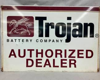 SST TROJAN BATTERY DEALER SIGN