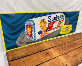 RARE SIGN IN BLUE W/ ORIG. CRATE