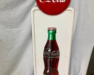 COKE PILASTER SIGN W/ BUTTON