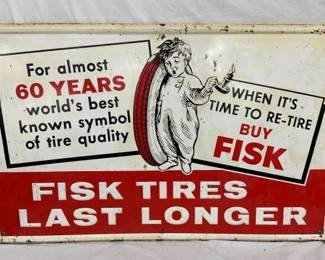 RARE SST EMB. FISK TIRE 1962 SIGN