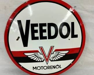 20" SSP CONVEX VEEDOL SIGN W/ WINGS
