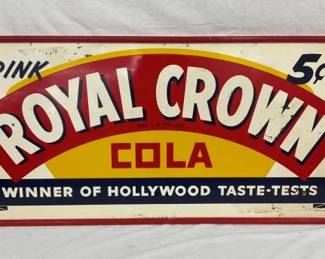 RARE 1941 5C ROYAL CROWN COLA 5C SIGN