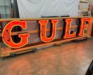 CRATED GULF NEON SIGN