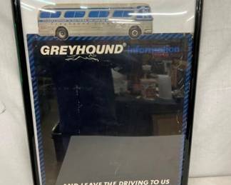 FRAMED GREYHOUND CB W/ BUS 17X22