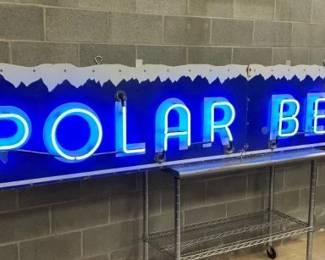 NICE BLUE NEON ICE CREAM SIGN