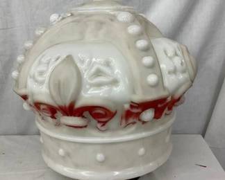 EARLY ORIG. MILKGLASS CROWN GLOBE