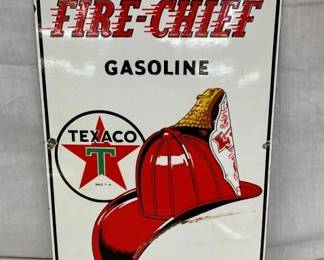 PORC. 1951 FIRE CHIEF TEXACO PUMP PLATE