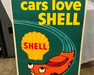 1960 SHELL PAPER AD W/ CAR