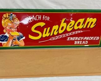 OLD STOCK SST EMB. SUNBEAM BREAD SIGN