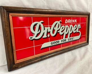 CLOSEUP FRAMED DR. PEPPER SIGN