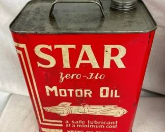 2G. STAR MOTOR OIL CAN W/ CAR