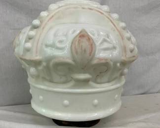 ORIG. MILKGLASS CROWN GLOBE
