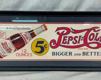 FRAMED PEPSI DOUBLE DOT ADV