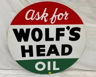 DST 1957 OLD STOCK 36" WOLFS HEAD SIGN