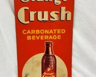RARE VERTICAL ORANGE CRUSH VERT. SIGN