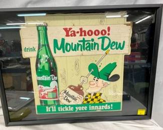 FRAMED EMB. LENAX MT. DEW SIGN