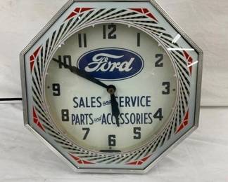 ORIG. 18" FORD DEALER PINWHEEL CLOCK
