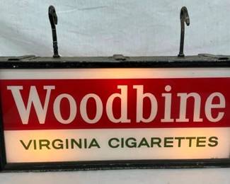 LIGHTUP HANGING WOODBINE SIGN