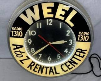22" WEEL A-Z NEON CLOCK