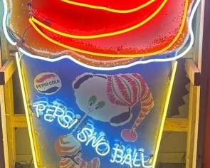 ORIG. PEPSI SNOWBALL SIGN W/ NEON
