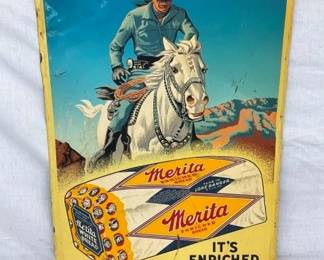 1952 SST MERITA BREAD LONE RANGER SIGN