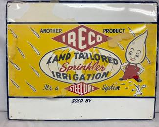NOS SST EMB. IRECO SPRINKLER DEALER SIGN