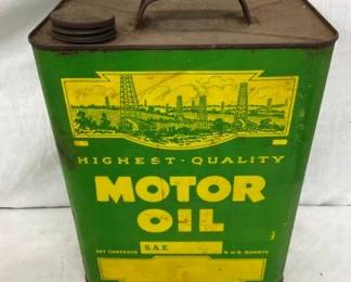 8QT MOTOR OIL CAN W/ FIELD GRAPHICS
