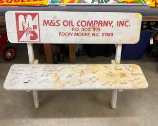 48" M&S OIL CO. WOODEN BENCH