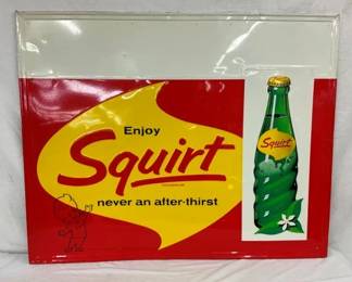 1962 SST EMB. SQUIRT SIGN W/ BOTTLE