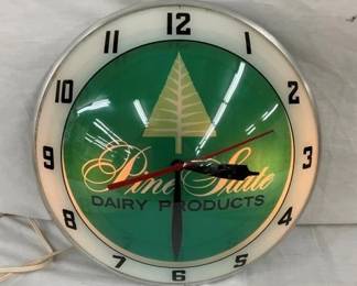 15" PINE STATE DOUBLE BUBBLE CLOCK