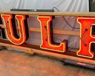 EARLY PORC. LETTER NEON SIGN